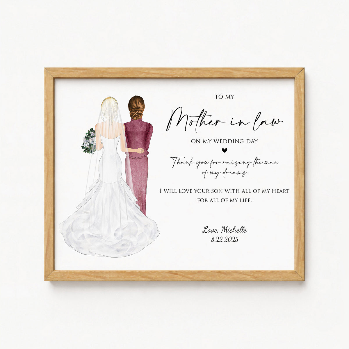 Custom Mother-in-Law Wedding Gift | Personalized Wedding Portrait