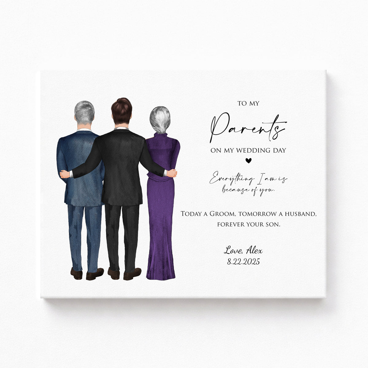 Custom Wedding Gift for Parents of the Groom | Wedding Wall Art