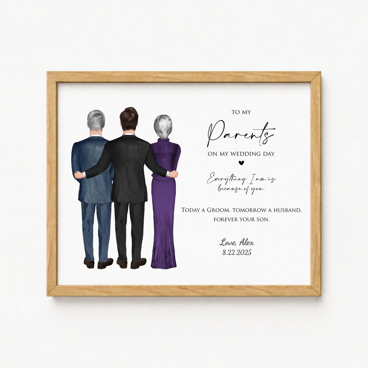 Custom Wedding Gift for Parents of the Groom | Wedding Wall Art