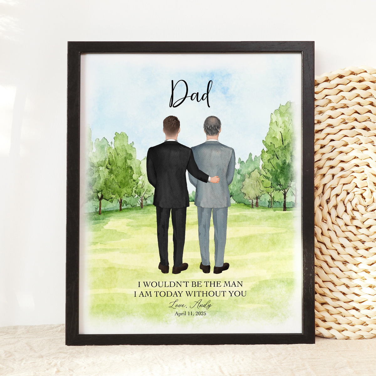 Custom Father of the Groom Portrait | Wedding Day Gift for Dad