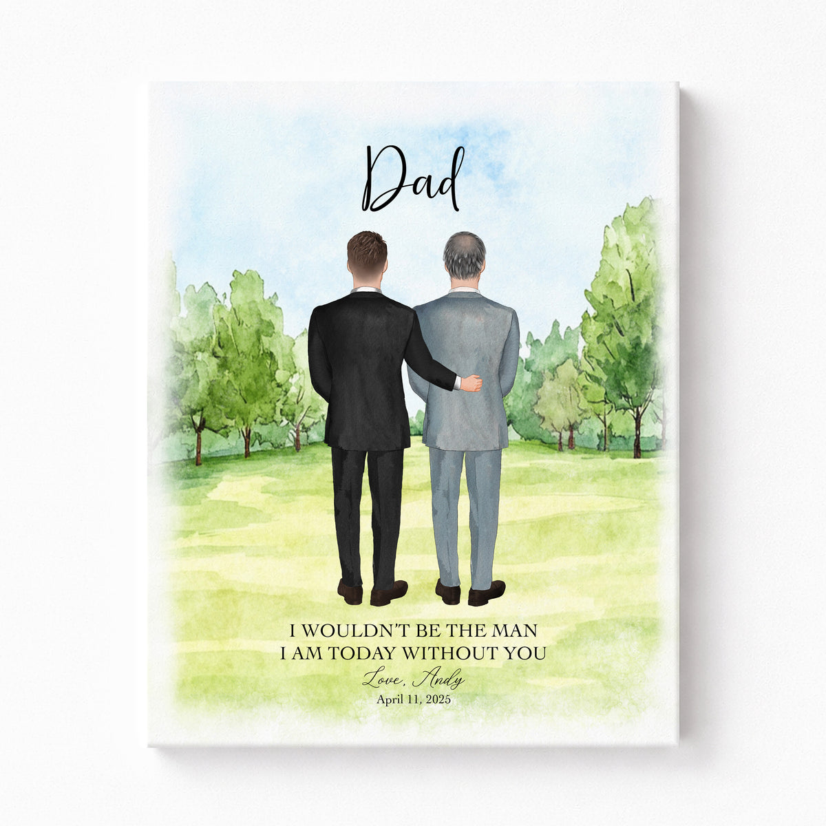 Custom Father of the Groom Portrait | Wedding Day Gift for Dad