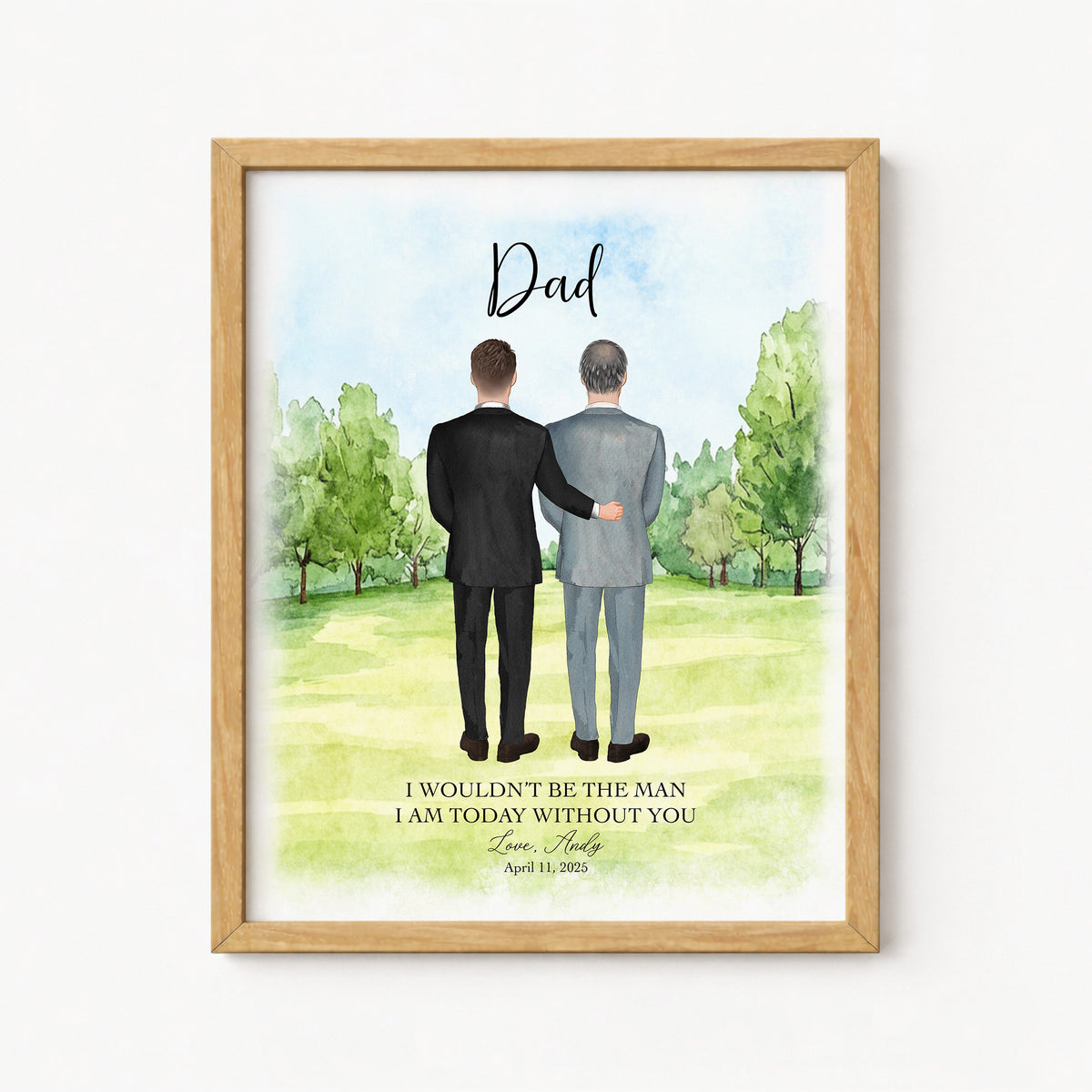 Custom Father of the Groom Portrait | Wedding Day Gift for Dad