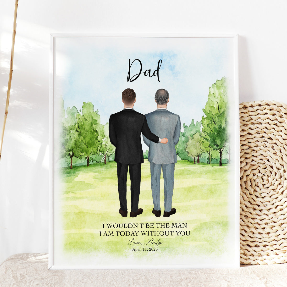 Custom Father of the Groom Portrait | Wedding Day Gift for Dad