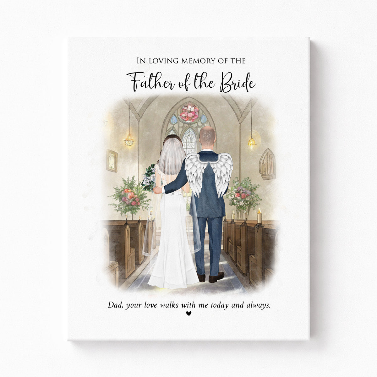 Father of Bride Memorial Wedding Portrait | Remembrance Gift