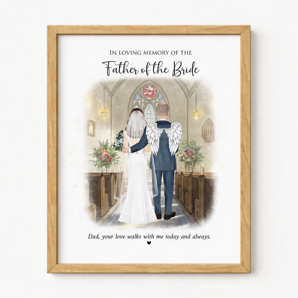 Father of Bride Memorial Wedding Portrait | Remembrance Gift