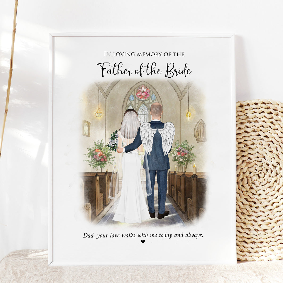 Father of Bride Memorial Wedding Portrait | Remembrance Gift