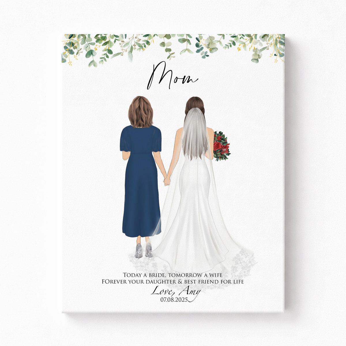 Custom Mother of Bride Portrait | Personalized Wedding Gift