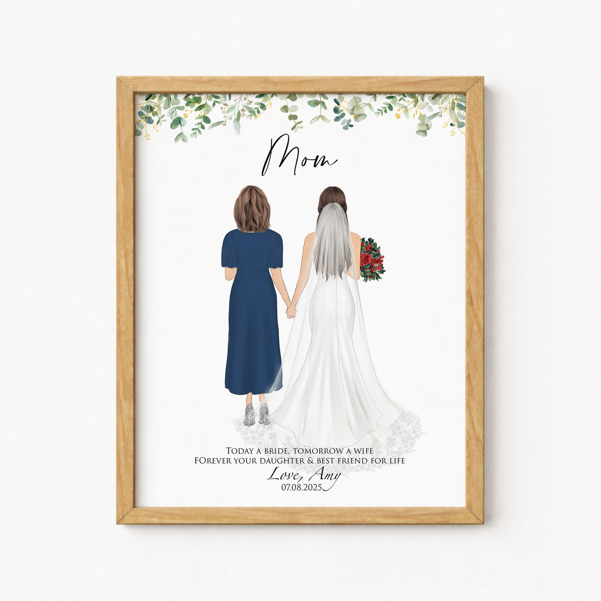 Custom Mother of Bride Portrait | Personalized Wedding Gift