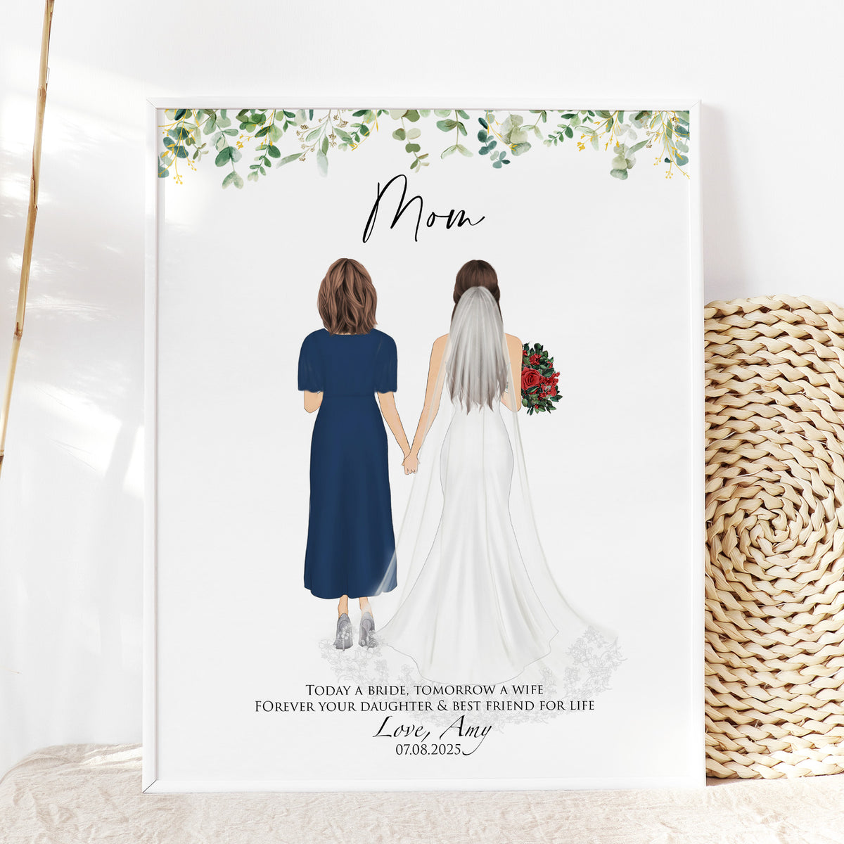 Custom Mother of Bride Portrait | Personalized Wedding Gift