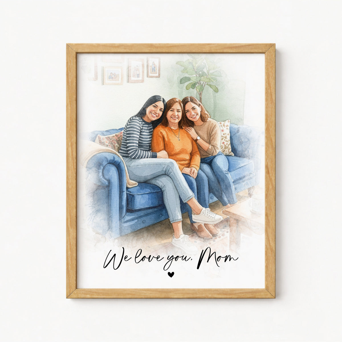 Custom Mother & Daughter Watercolor Portrait | Gift from Photo