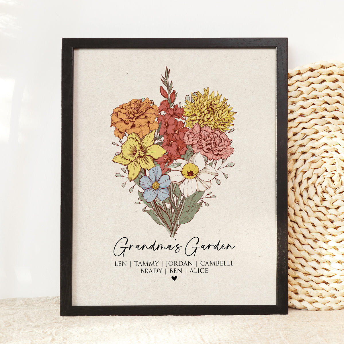 Grandma's Garden Birth Flower Bouquet | Personalized Gift