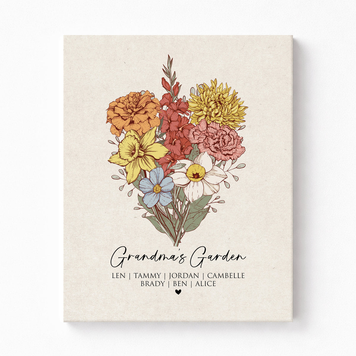 Grandma's Garden Birth Flower Bouquet | Personalized Gift