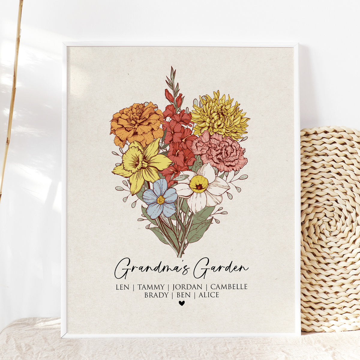 Grandma's Garden Birth Flower Bouquet | Personalized Gift