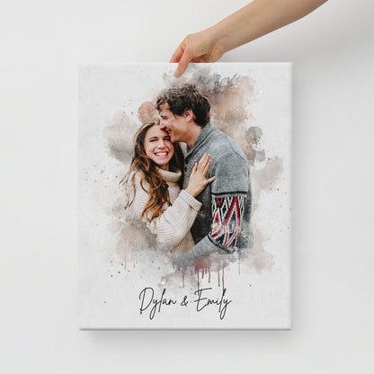 Personalized Watercolor Couple Portrait