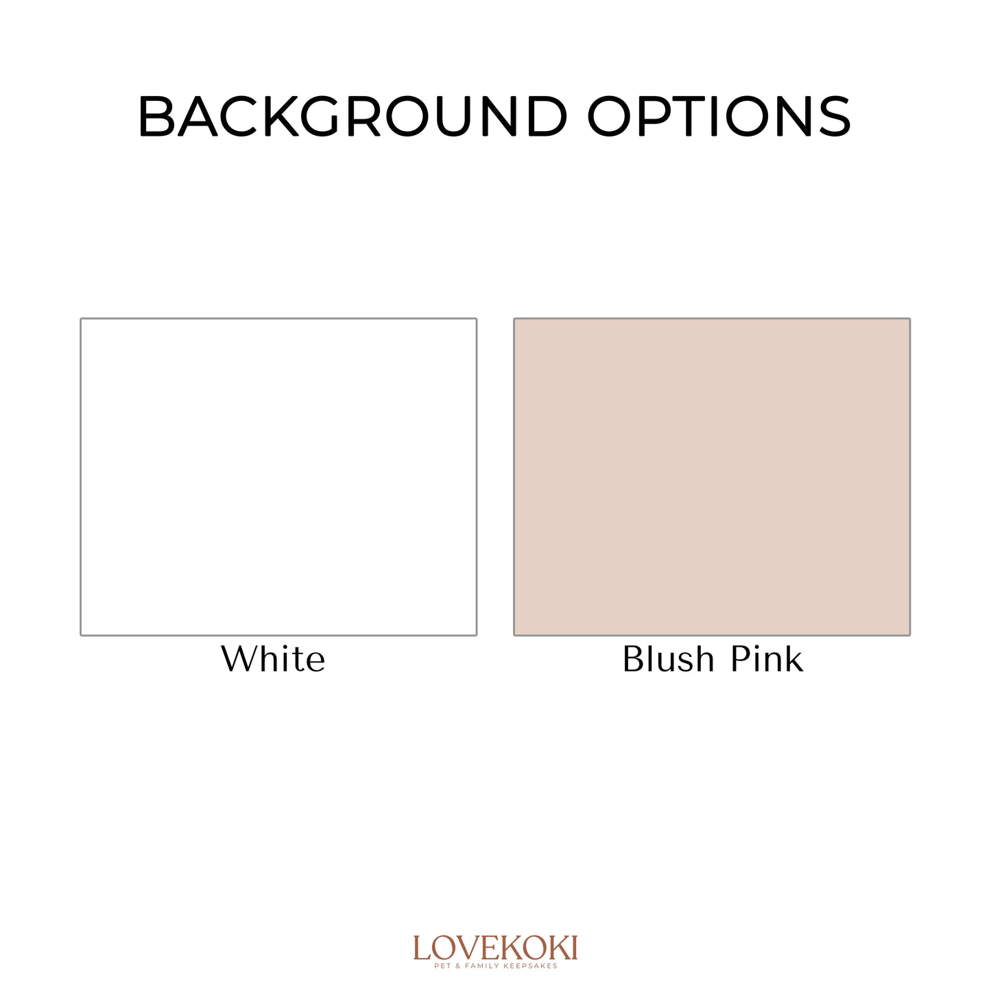 a white and blush pink background with the words background options