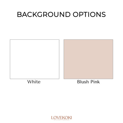 a white and blush pink background with the words background options