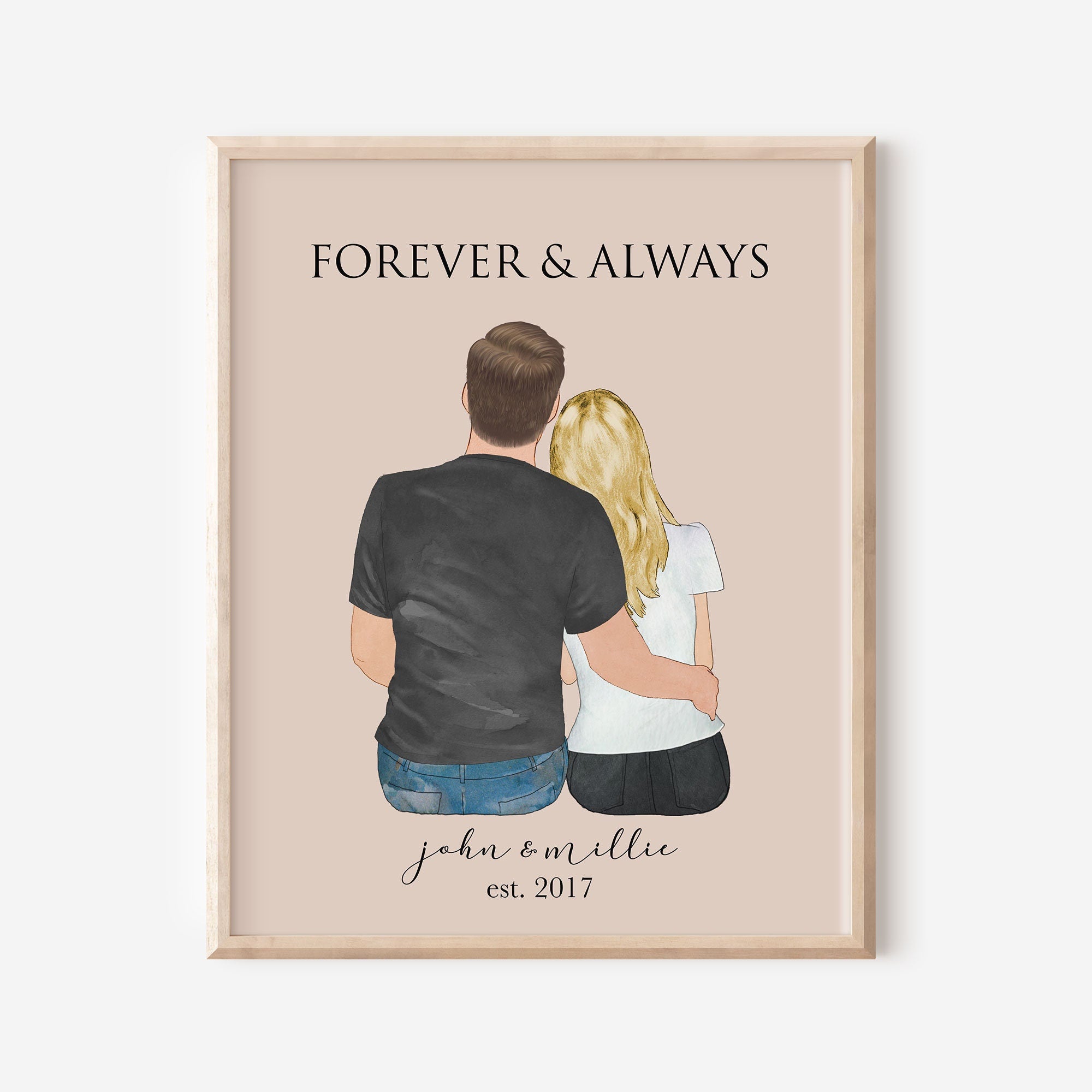Mother's Day Gift for Him, Personalized Couple Print, Couple Gift, Gift for Her, Boyfriend Girlfriend Print, Anniversary Birthday Gift