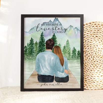 Custom Christmas Gift for him, Personalized Wall Art for Couple, Birthday gift for boyfriend girlfriend, Couple Print, Anniversary Gift