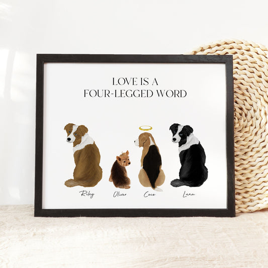 Custom Pet Portrait Illustration Wall Art