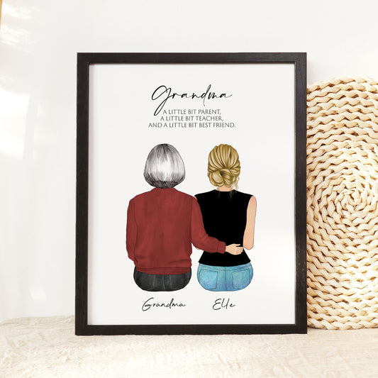 Custom Grandma and Granddaughter Portrait