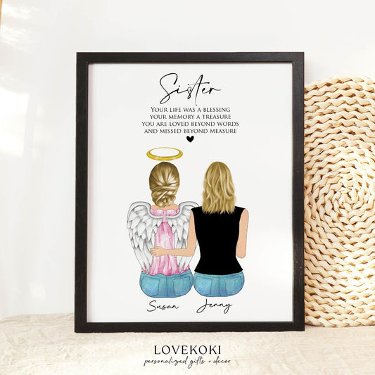 Loss of Sister Memorial Wall Art Print