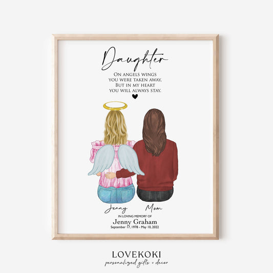 Loss of Daughter Memorial Wall Art Print