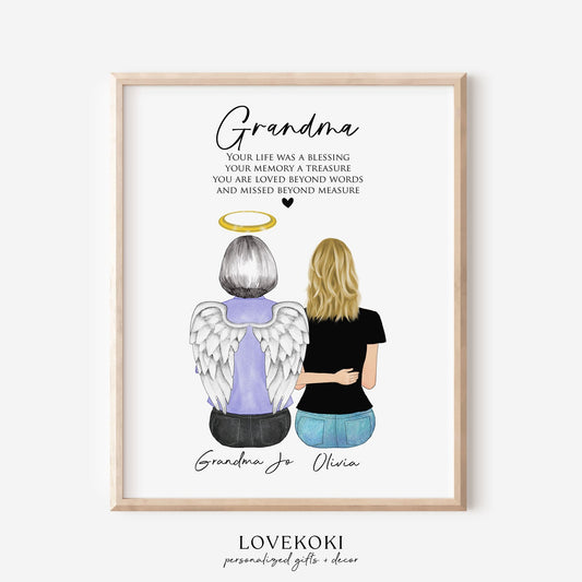 Loss of Grandma Memorial Wall Art Print