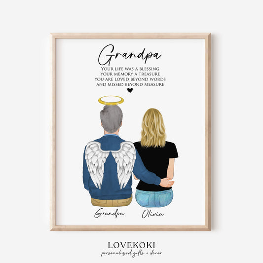 Loss of Grandpa Memorial Wall Art Print