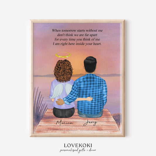 Loss of Wife Memorial Wall Art Print