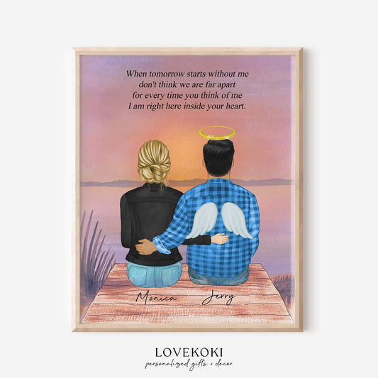 Loss of Husband Memorial Wall Art Print