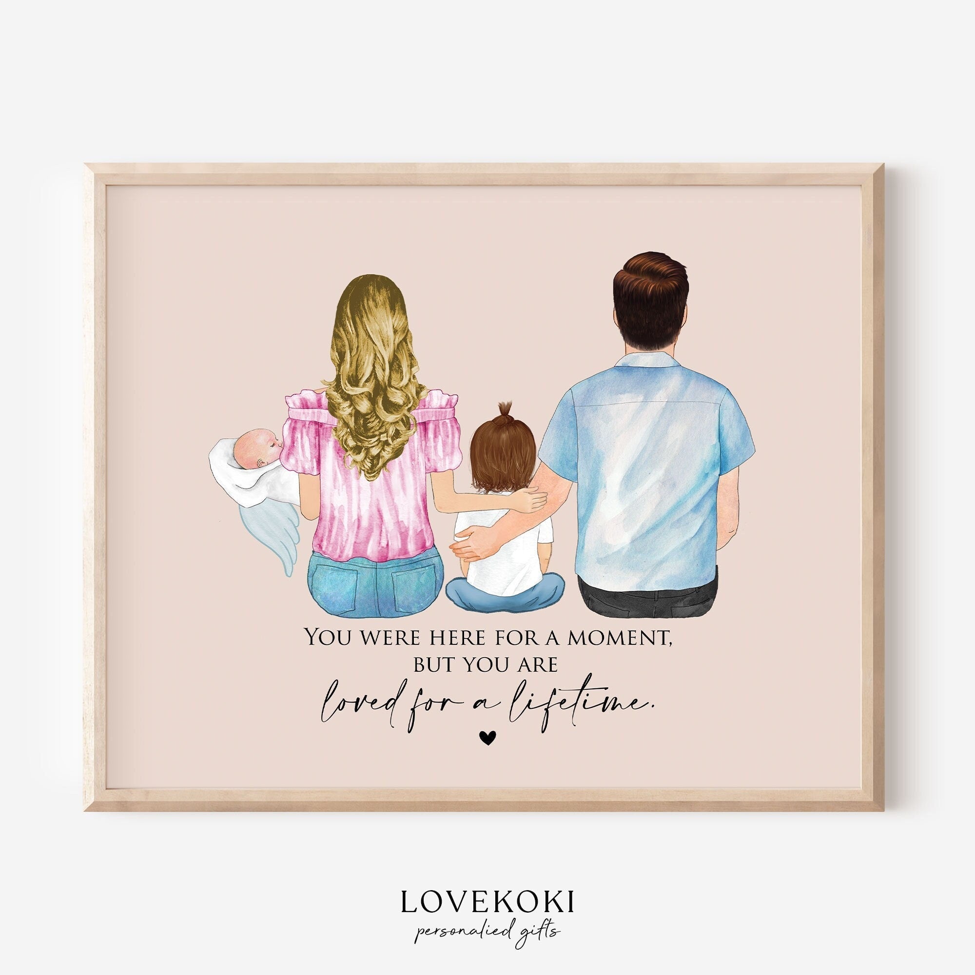 "You are Loved For a Lifetime" Angel Baby Loss Family Wall Art Print