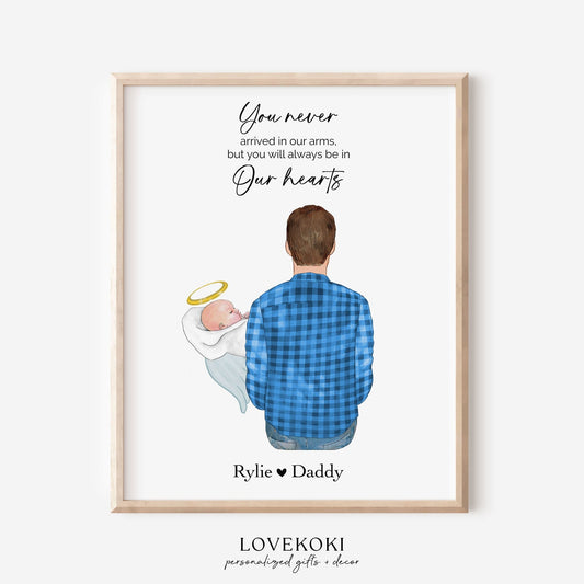 Dad of Angel Baby Loss Memorial Wall Art Print