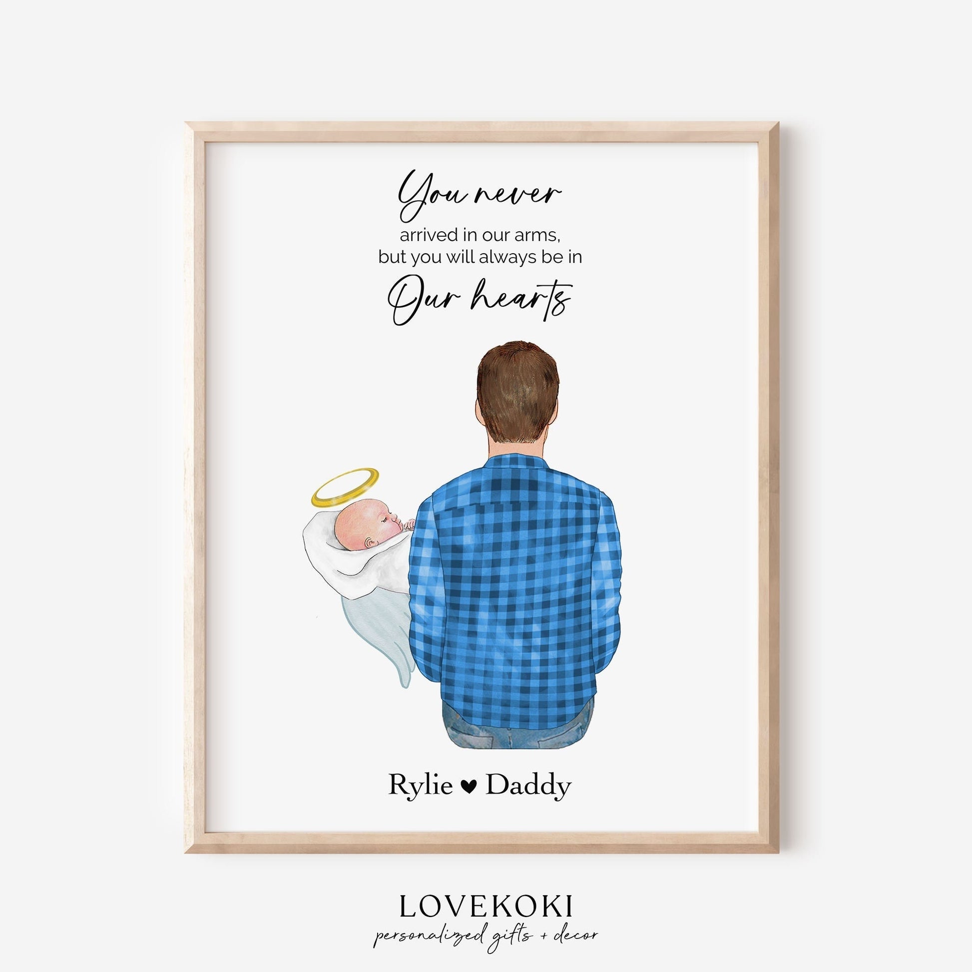 Dad of Angel Baby Loss Memorial Wall Art Print