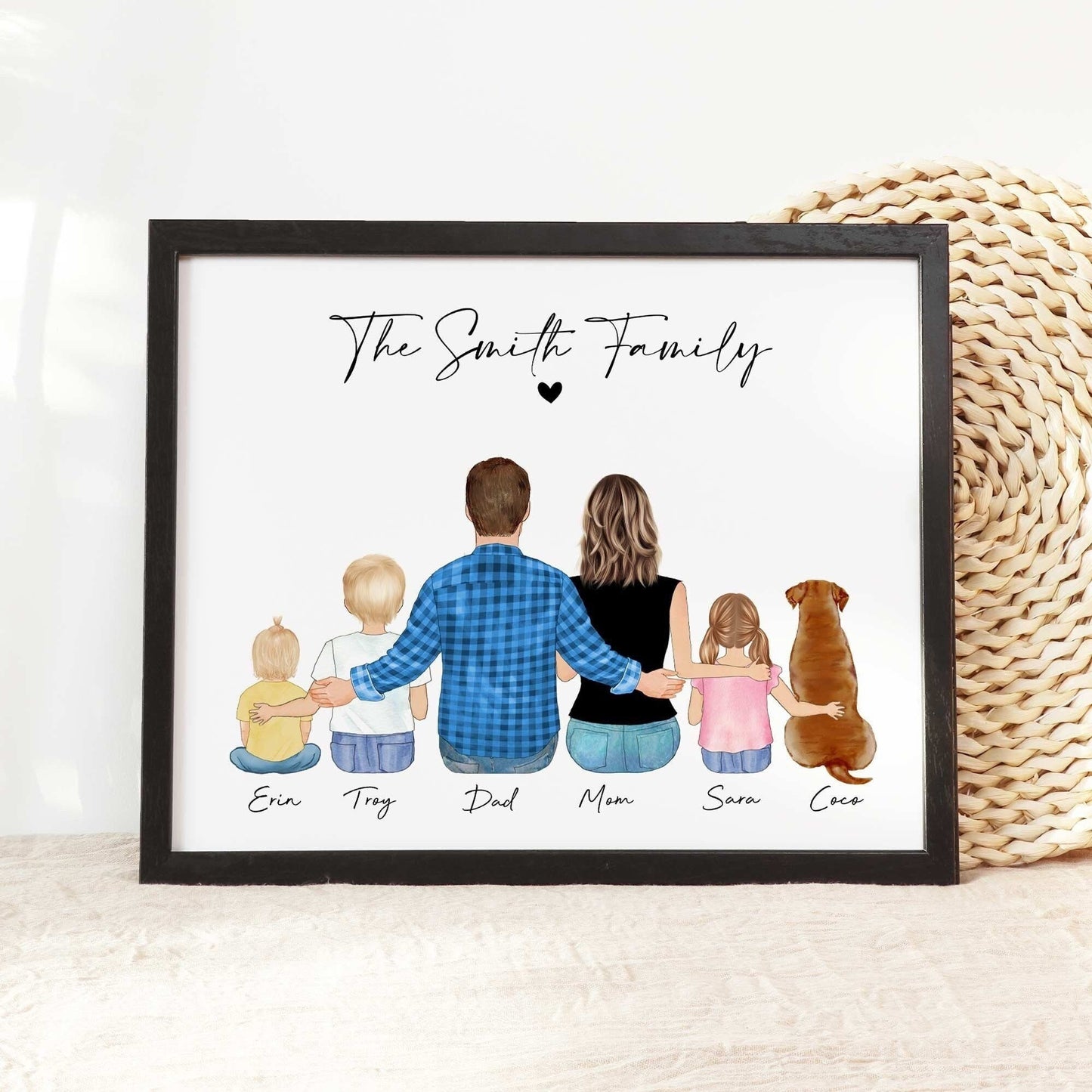 Custom Family Art Illustration Portrait