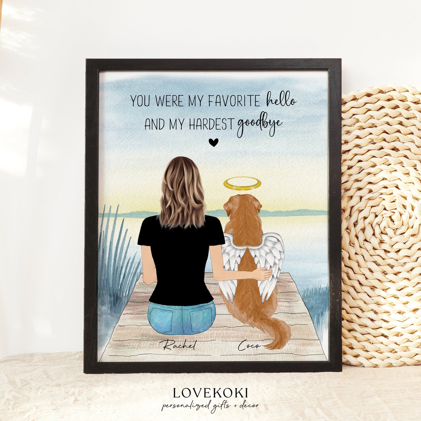 "You are my favorite hello and hardest goodbye" Dog Memorial Wall Art