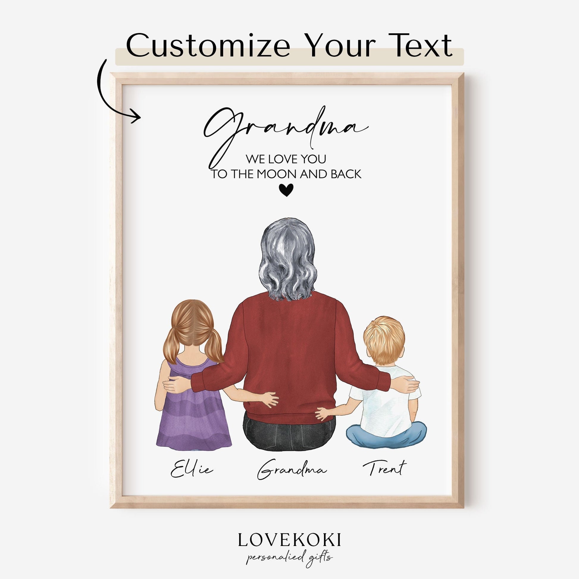 Personalized Grandma and Grandkids Wall Art