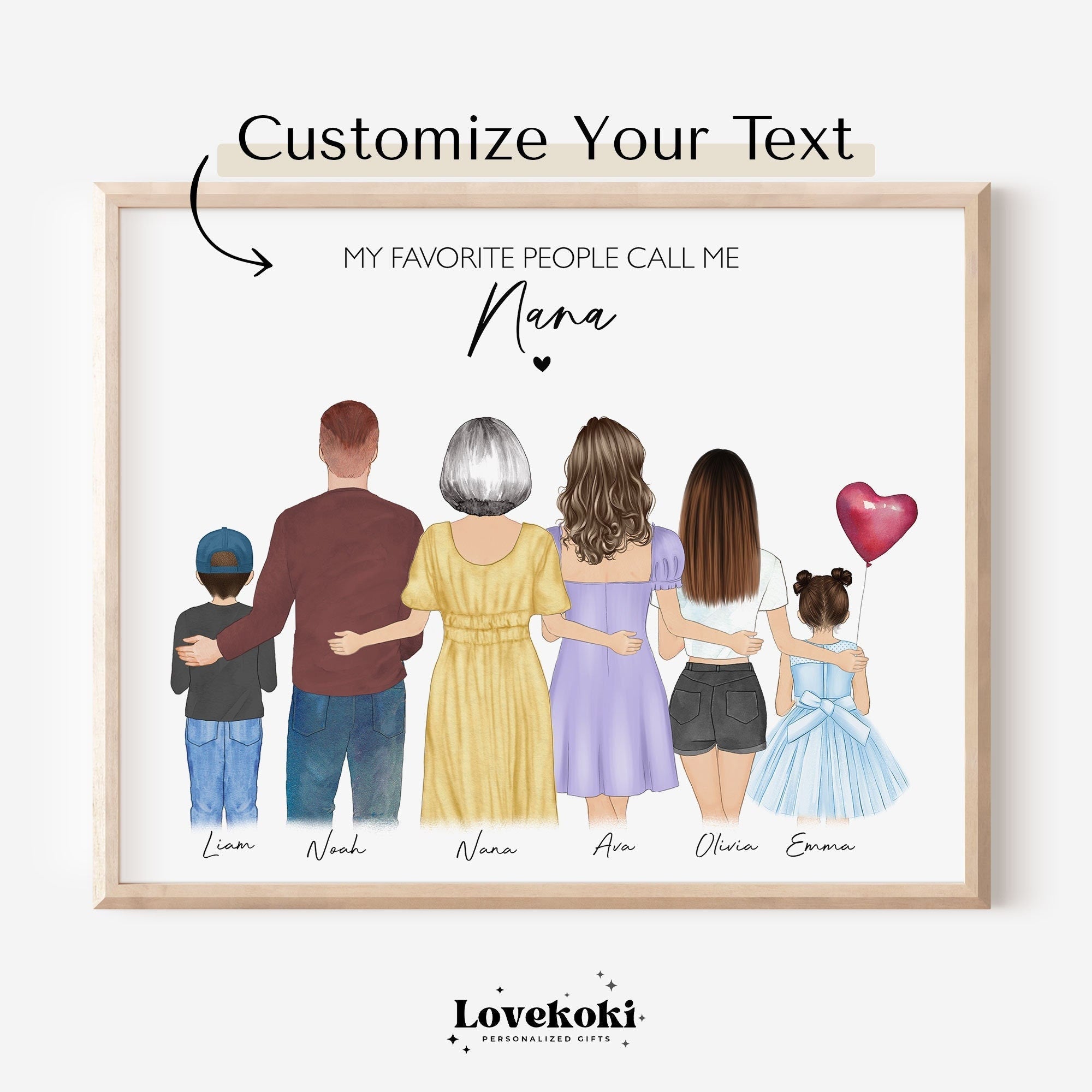 "My Favourite People Call Me Nana" Custom Family Portrait