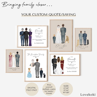 Mr and Mr Custom Wedding Portrait Art