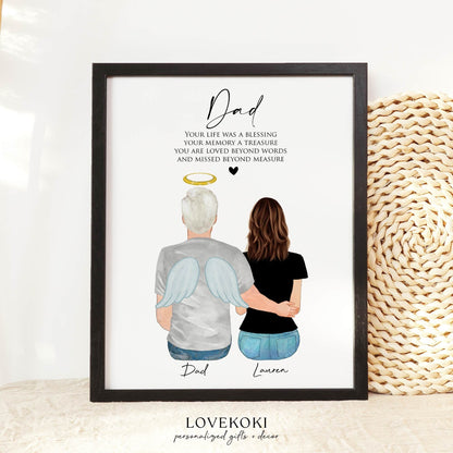 Loss of Father Memorial Portrait Print