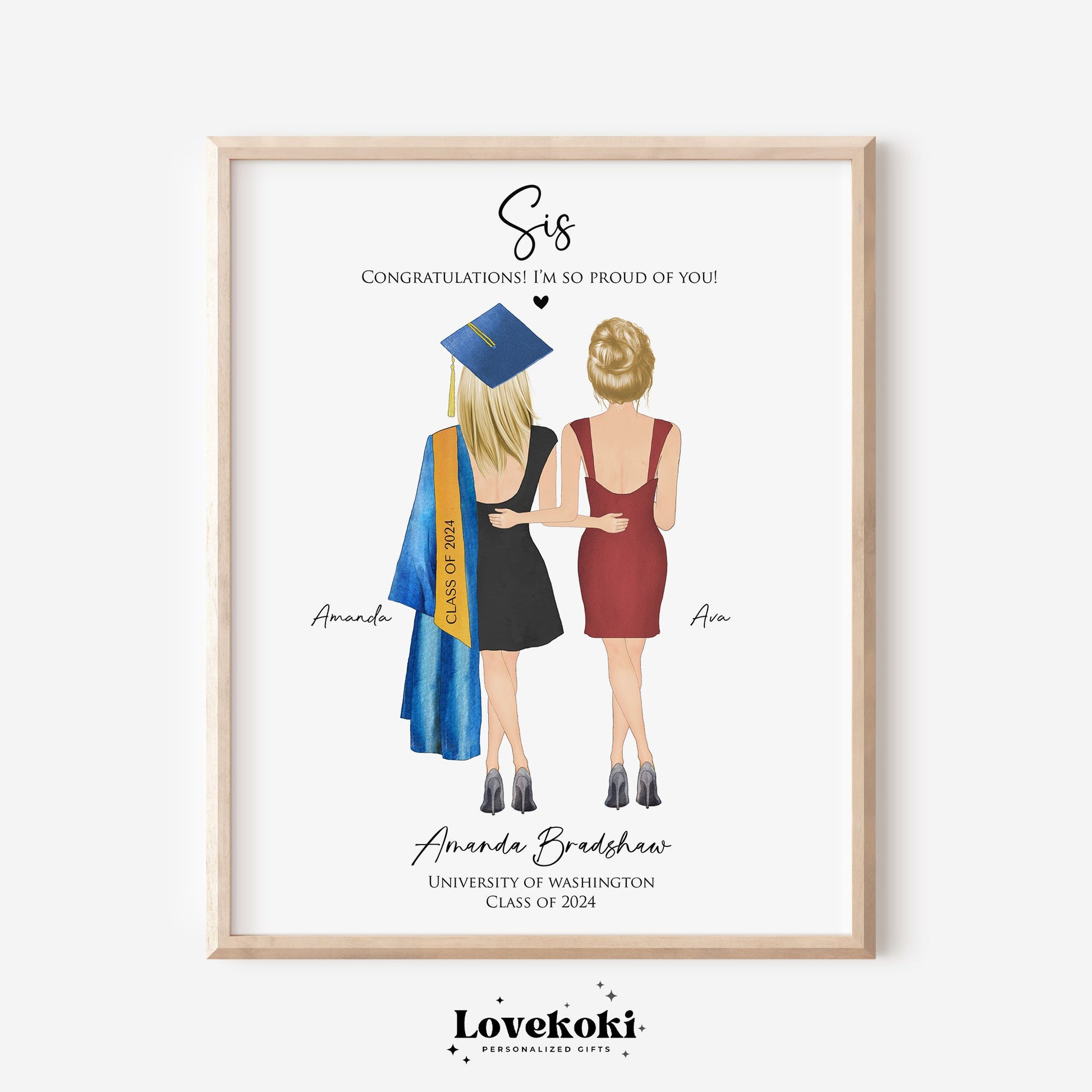 Congrats to Sister Graduation Wall Art Gift