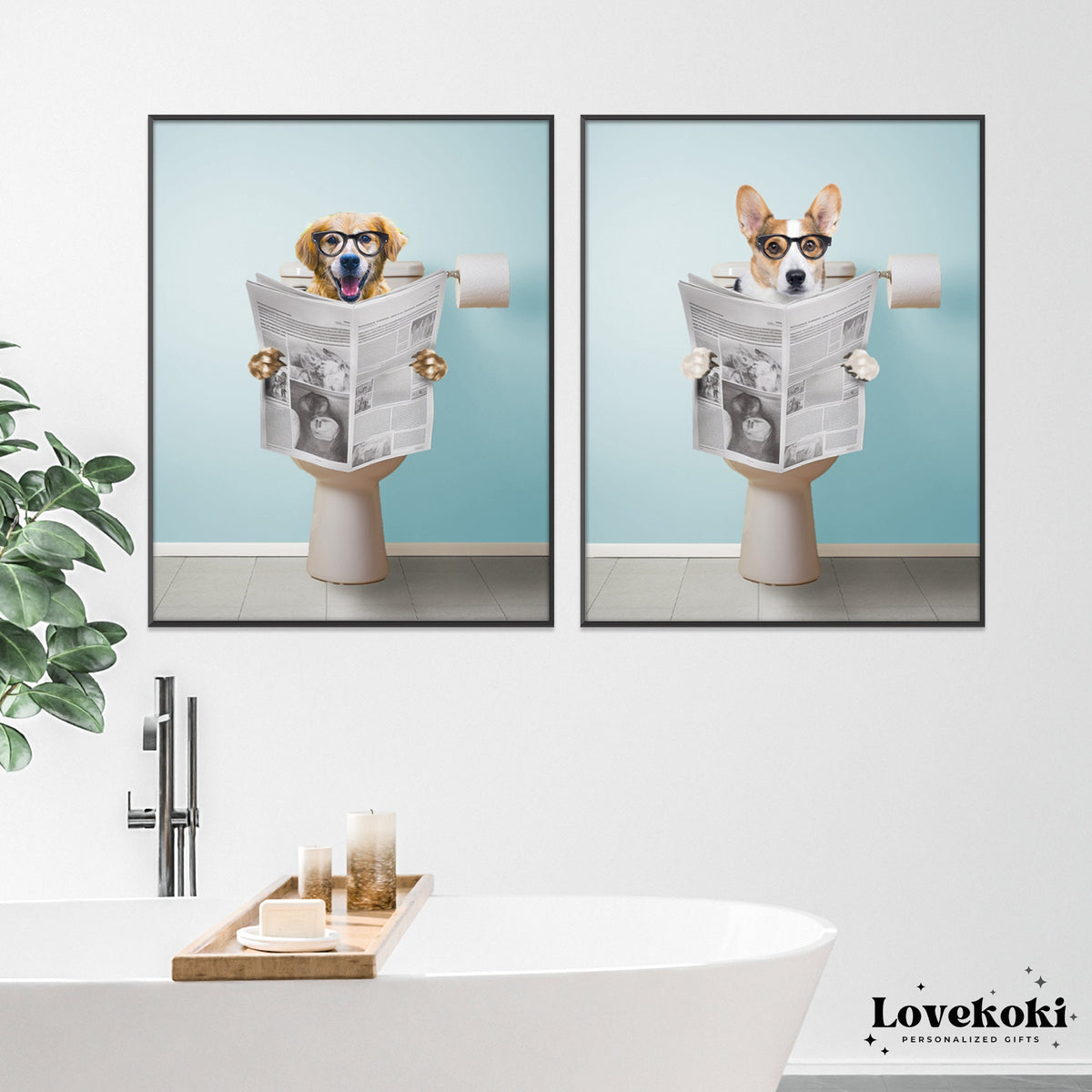 Custom Pet Portrait Photo, Dog in Toilet, Funny Dog or Cat Portrait, Digital Dog Wall Art, Personalized pet gift, Dog Mom Cat Mom, Dog lover