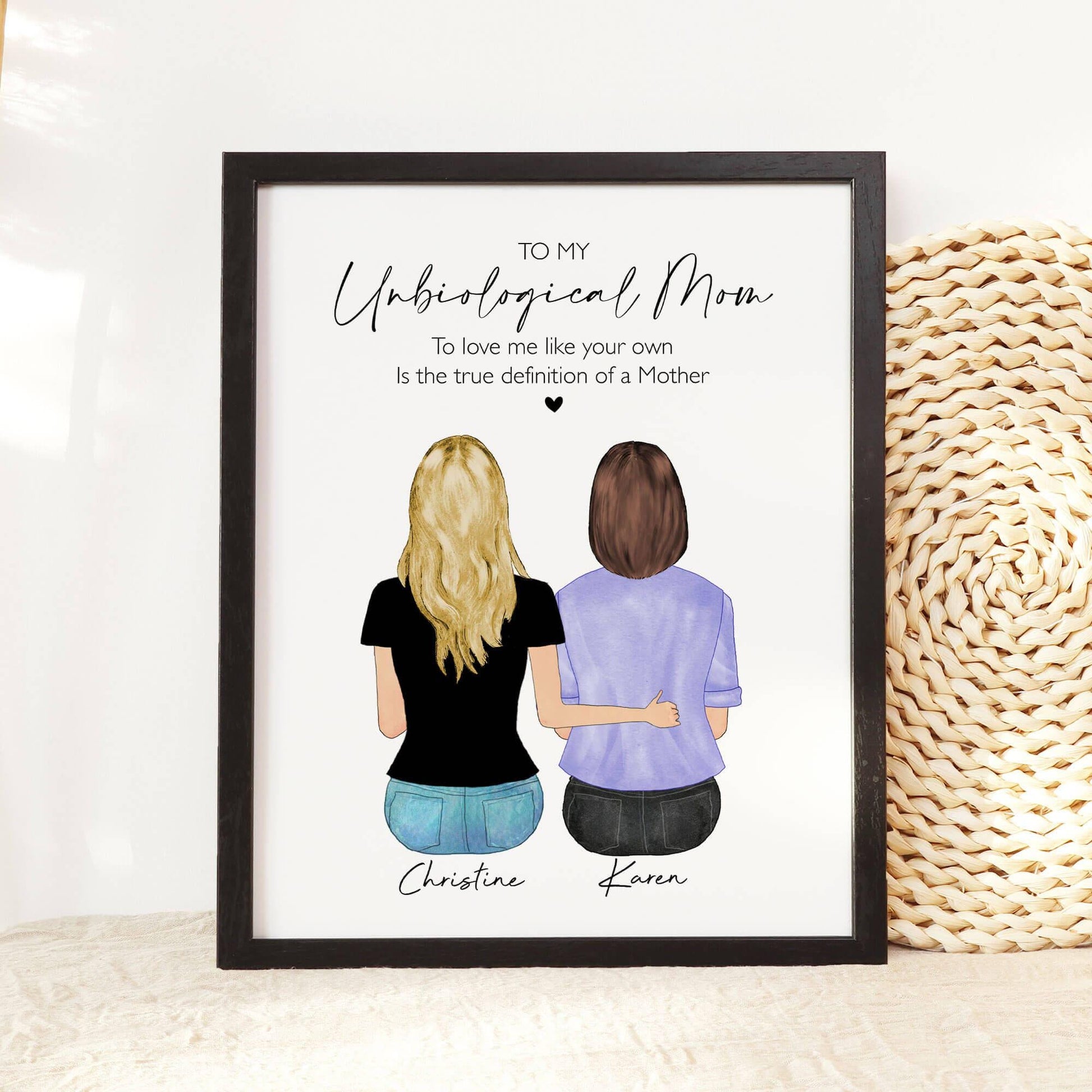 Custom Bonus Mom Art Portrait Gift