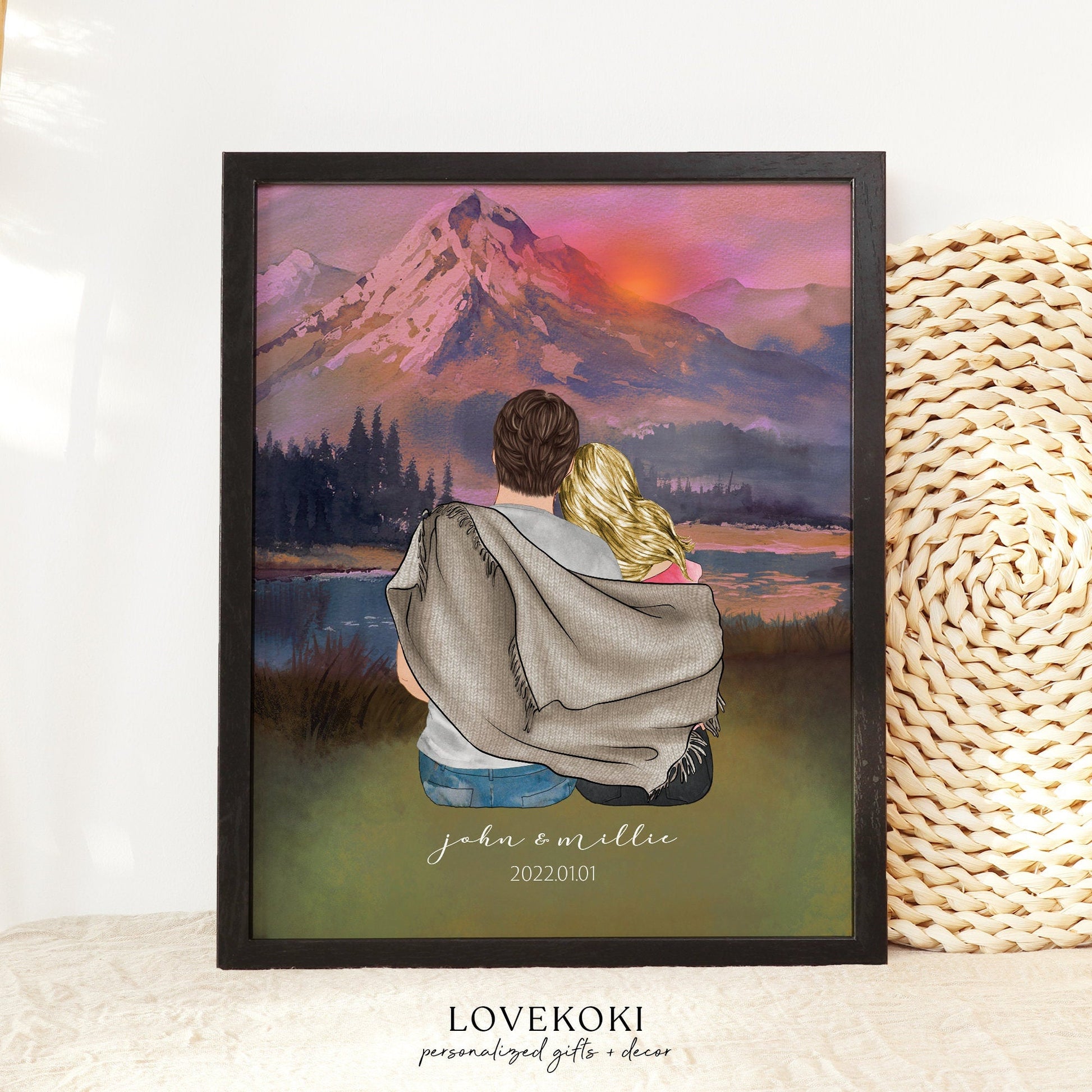 Personalized Couple Christmas Gift, Custom Engagement Print, Personalized Gift Wall Art for him, Anniversary Gift, Boyfriend Birthday Gift