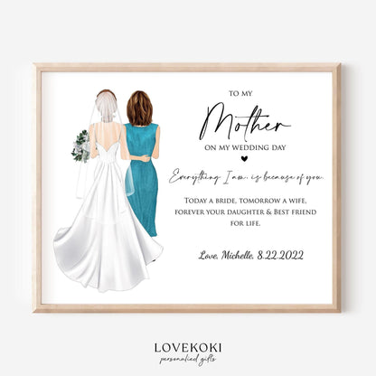 Wedding Wall Art Gift for Mother of the Bride on Wedding Day