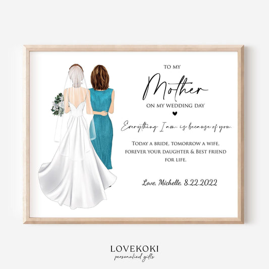 Wedding Wall Art Gift for Mother of the Bride on Wedding Day