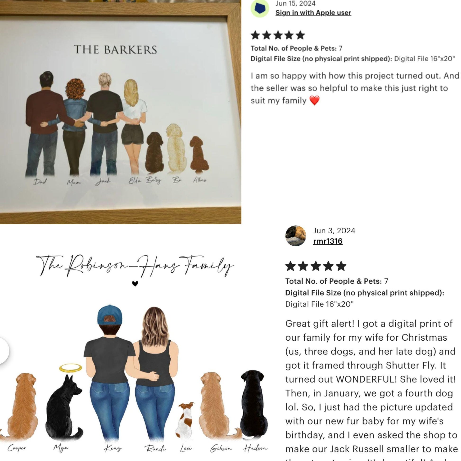 Custom Family Wall Art with Baby and Pet