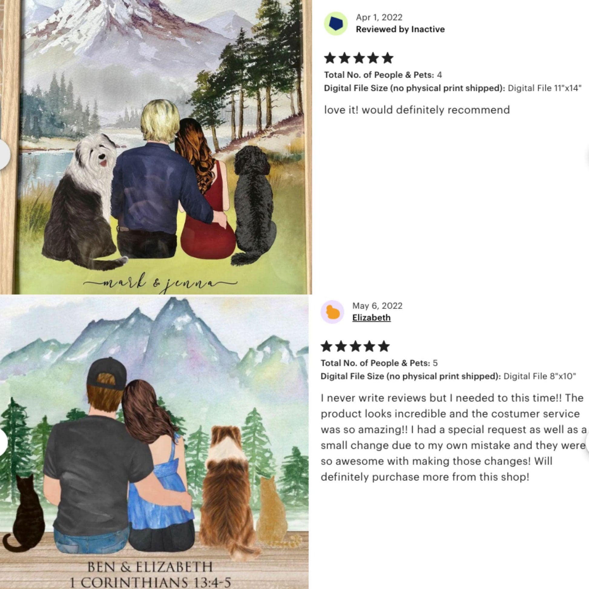 Custom Couple Christmas Gift,Couple Dog Lake Camping Print, Anniversary/Birthday Gift for Him/Her, Personalized Fur Family Wall Art Decor