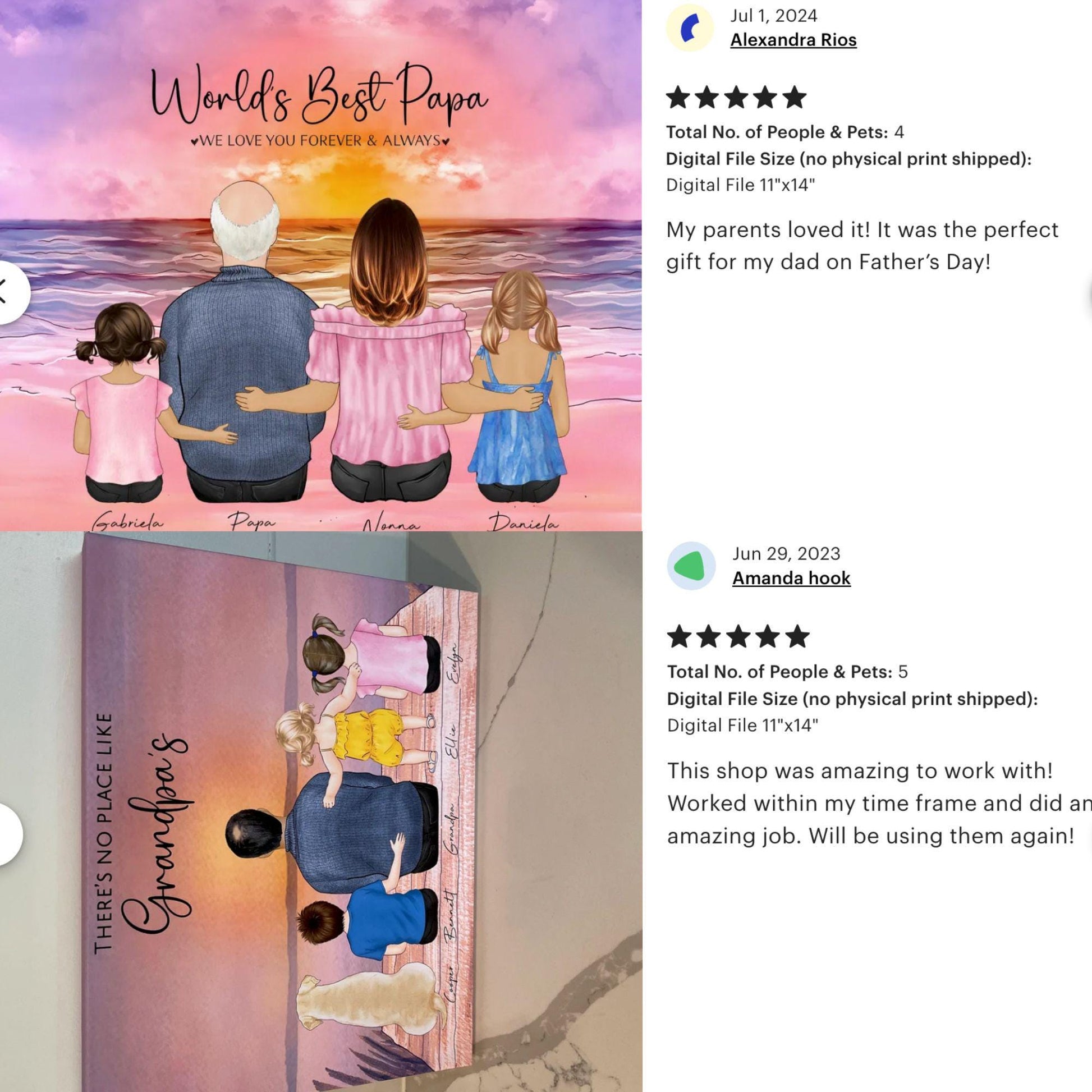 Custom Grandma and Grandchildren Wall Art