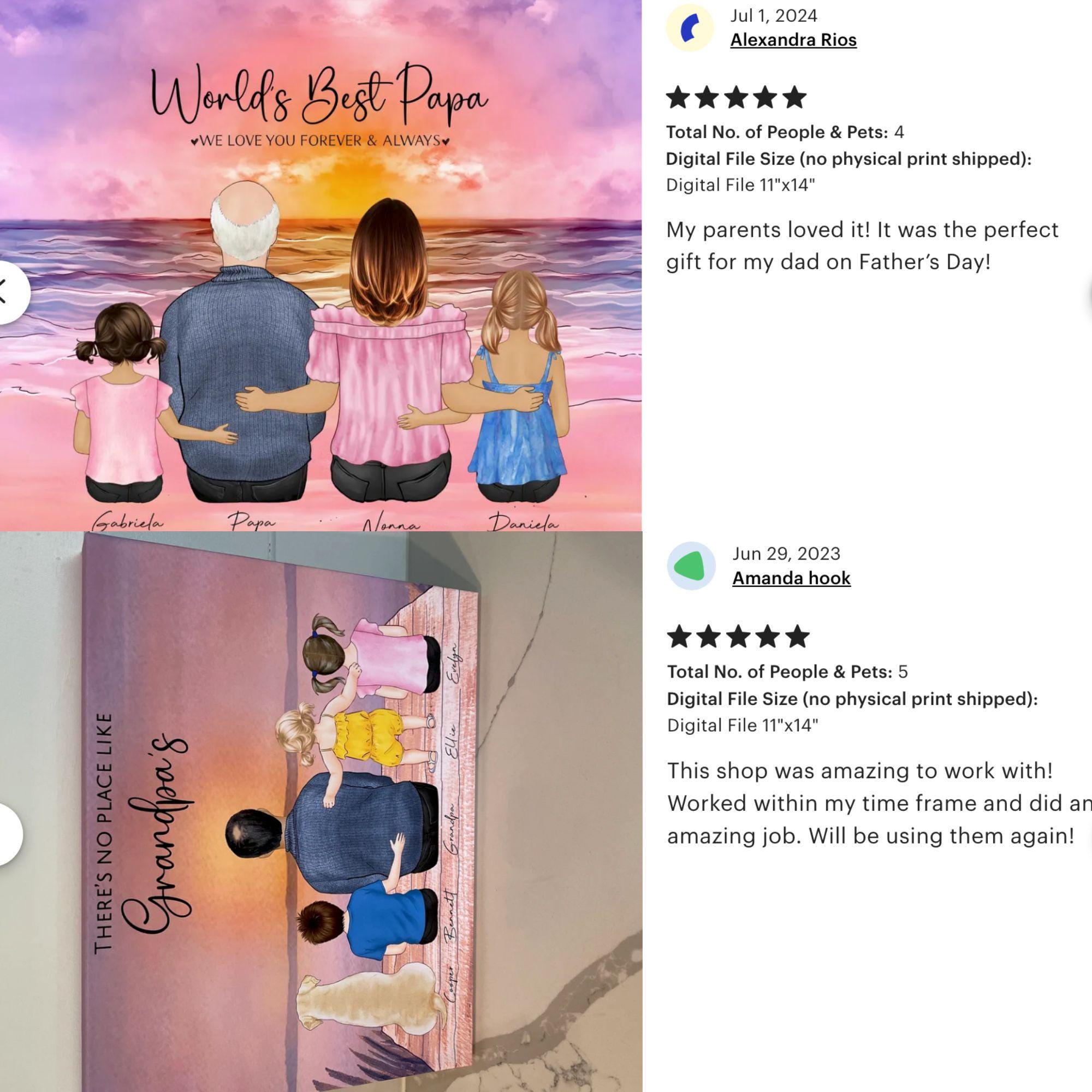 Custom Grandma and Grandchildren Wall Art