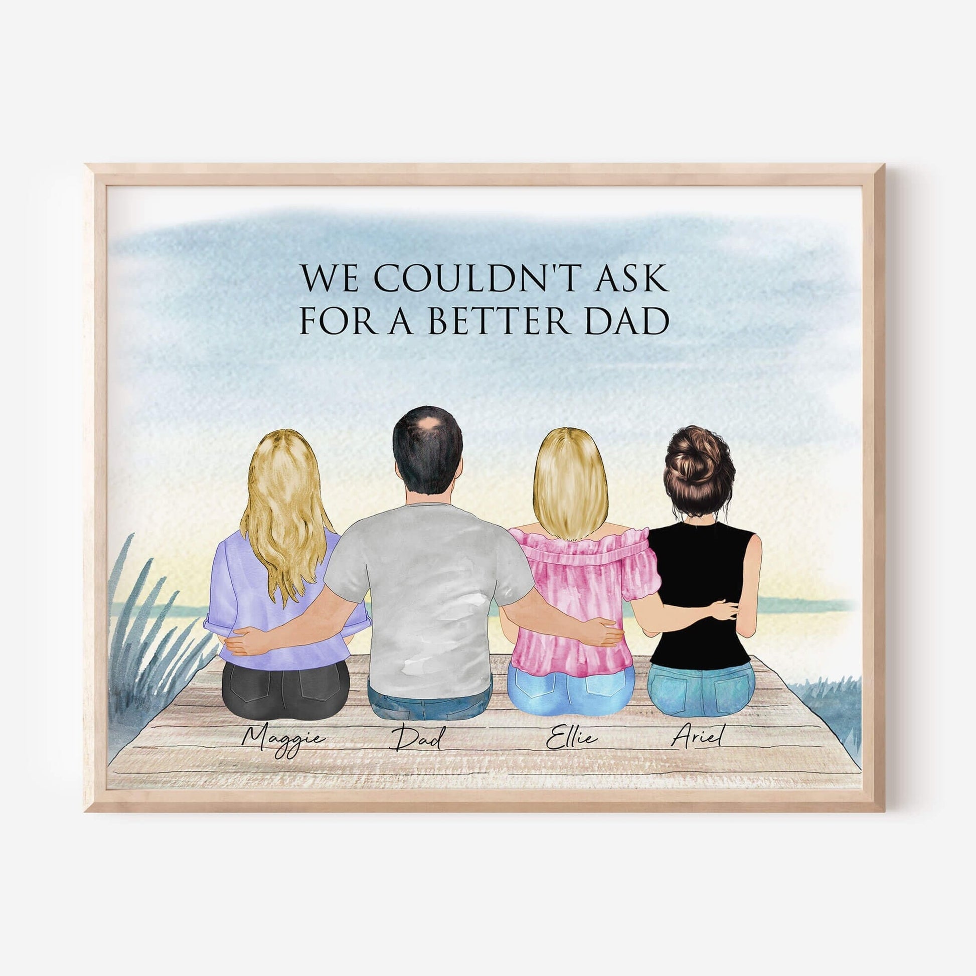 Personalized Father and Daughters Wall Art